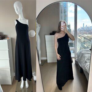 Calvin Klein collection vintage evening gown dress one shoulder silk